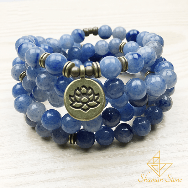 Bracelet de méditation en aventurine bleue