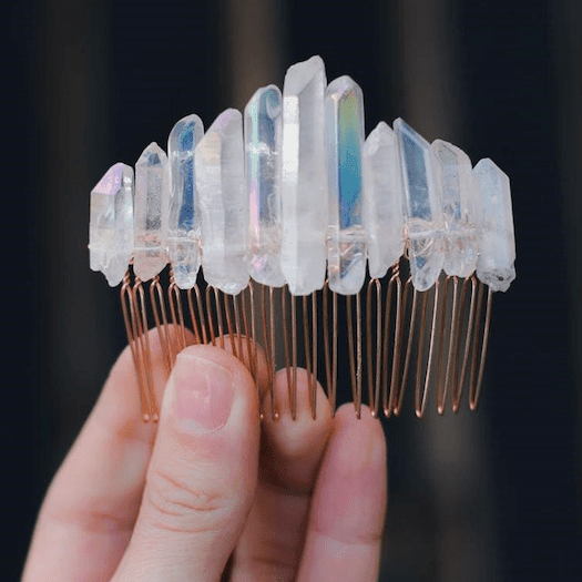 Barrette en pierre naturelle de quartz