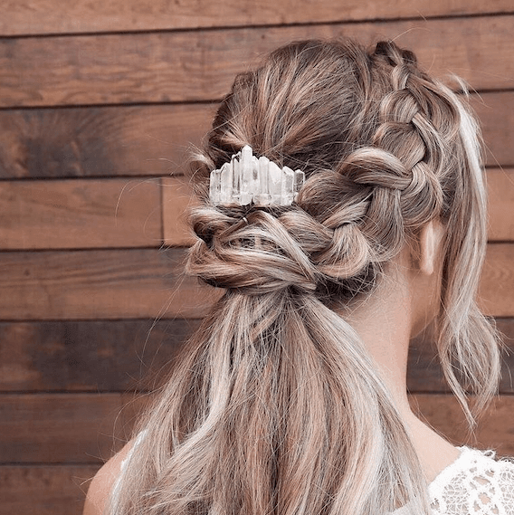 Barrette en pierre naturelle de quartz