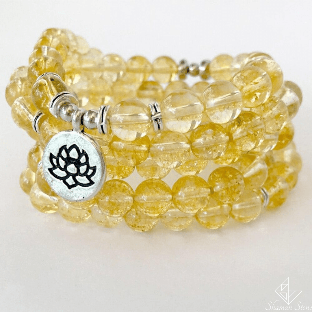 Bracelet long en pierre naturelle de citrine