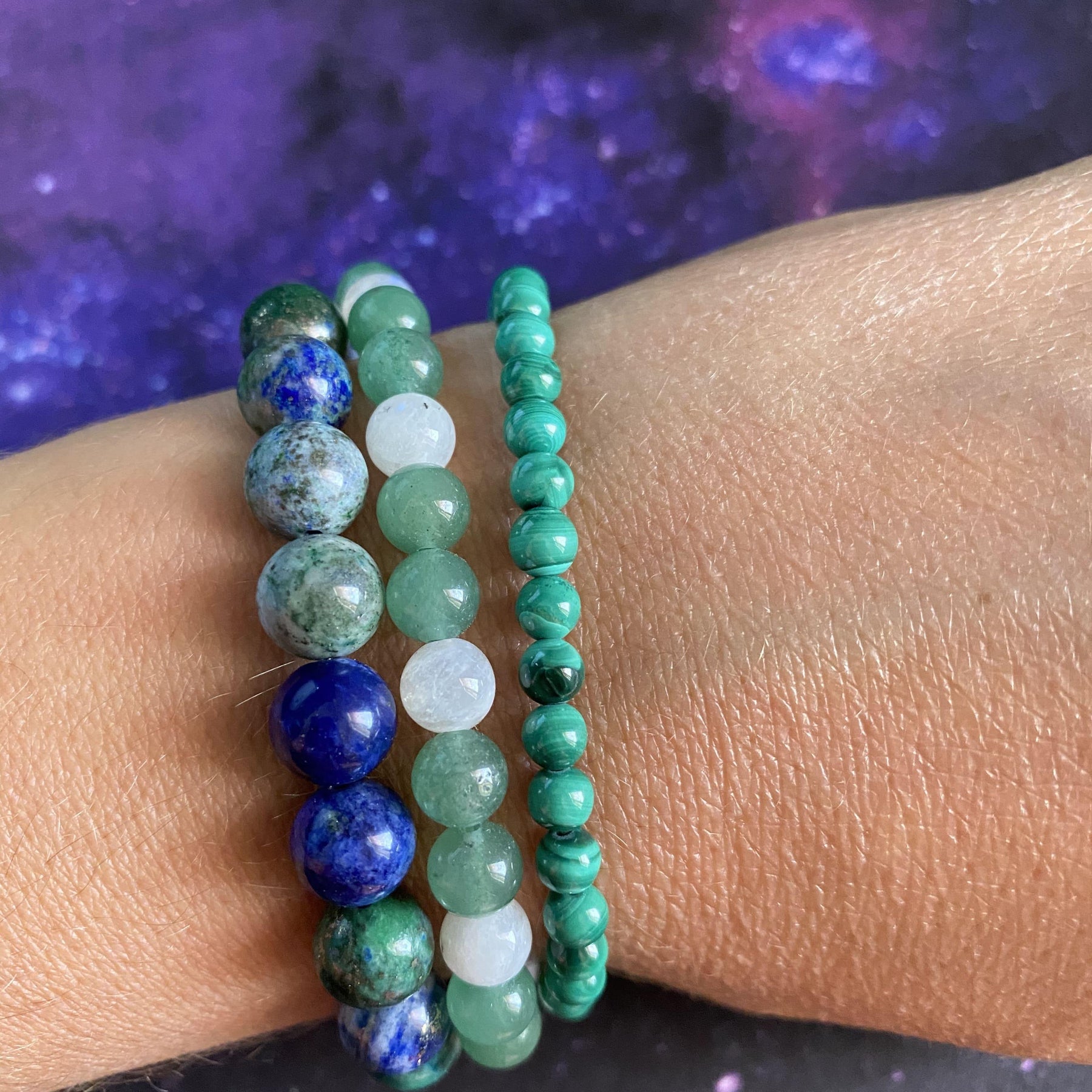 Bracelet d'ouverture chakra du coeur en malachite