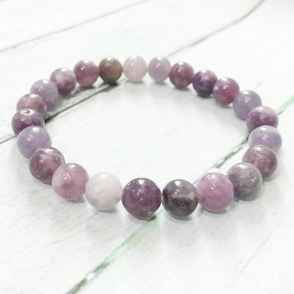 Bracelet contre la dépression en lepidolite