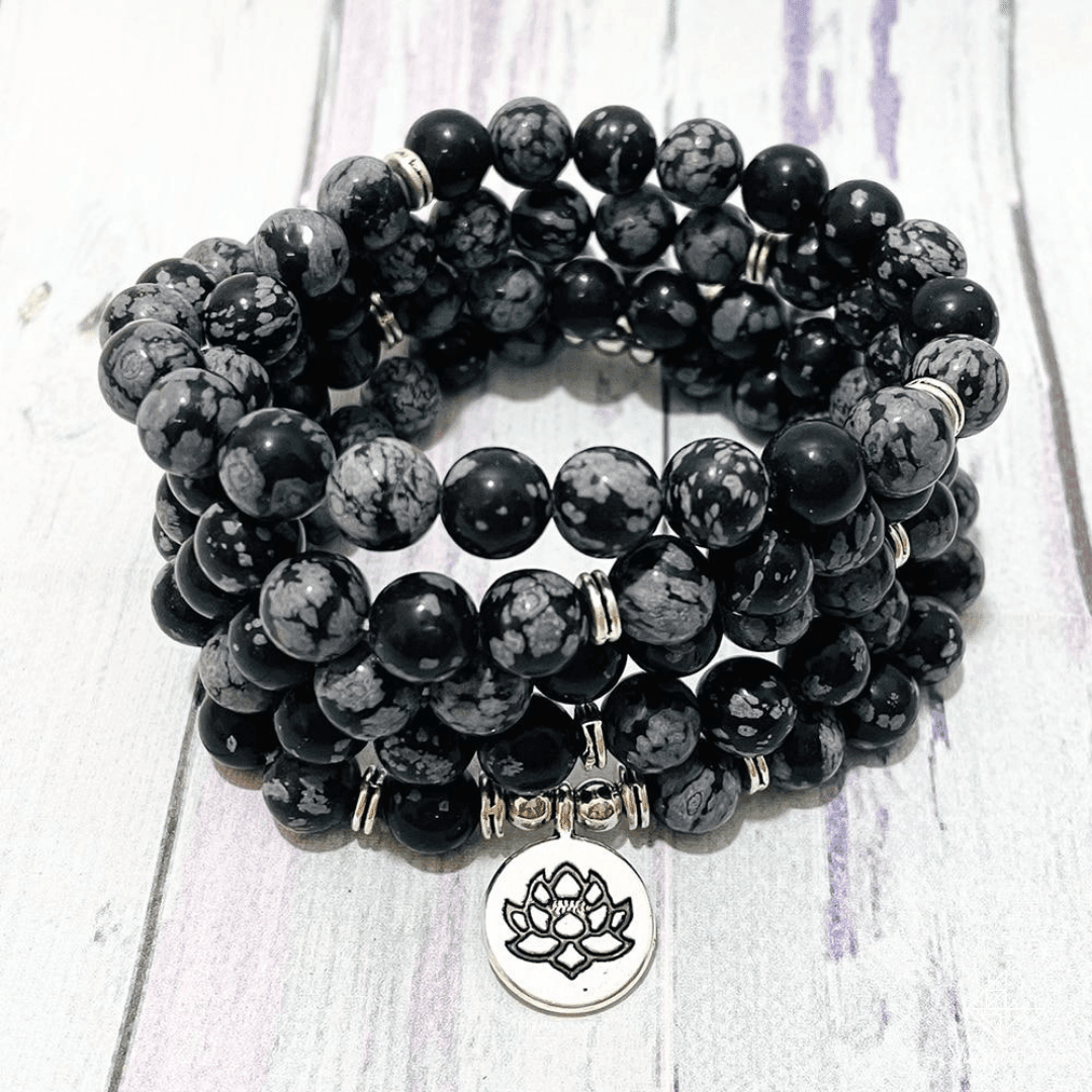 Bracelet obsidienne mouchetée