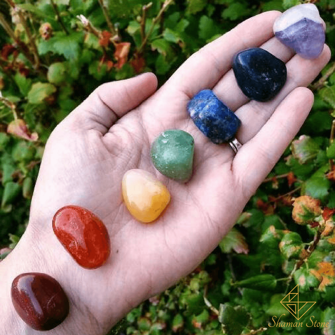 Coffret 7 chakras en pierre naturelle