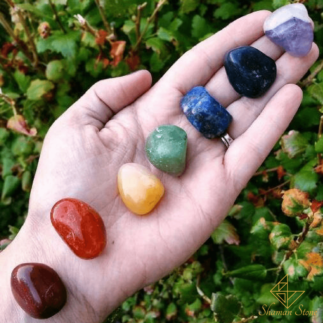 Coffret 7 chakras en pierre naturelle 