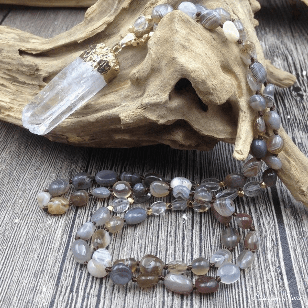 Collier en agate bostwana