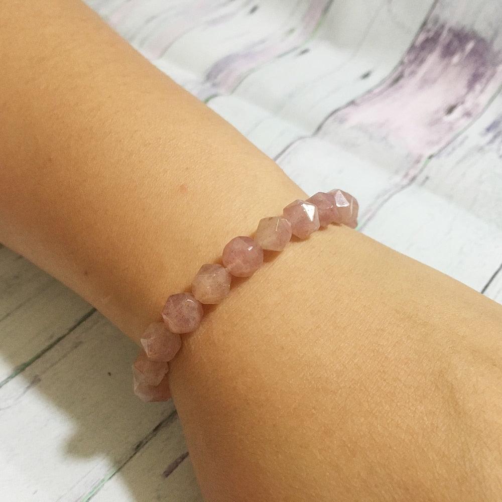 Bracelet pour hypersensible en quartz rose