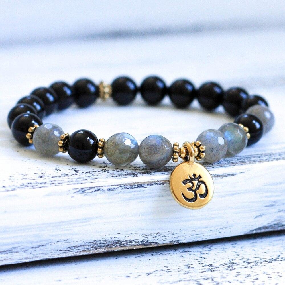 Bracelet en tourmaline et labradorite