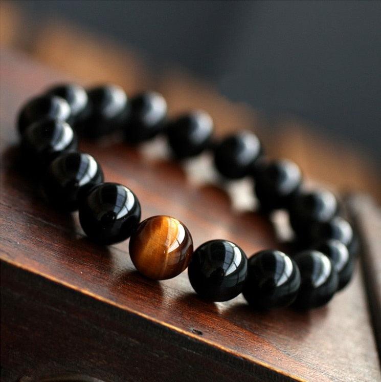 Bracelet self control en onyx pierre naturelle