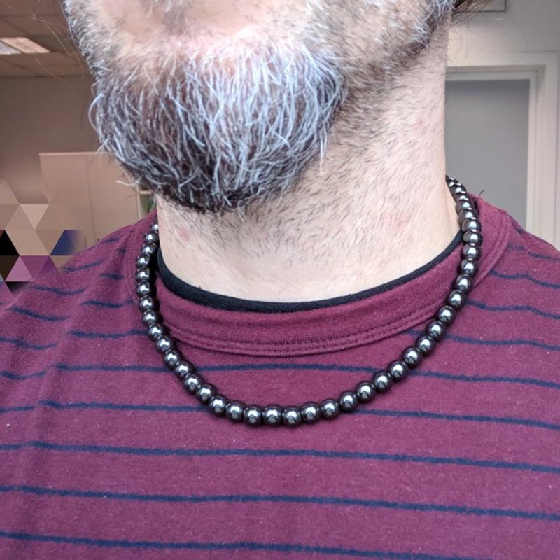 Collier "abondance" en hématite pour homme