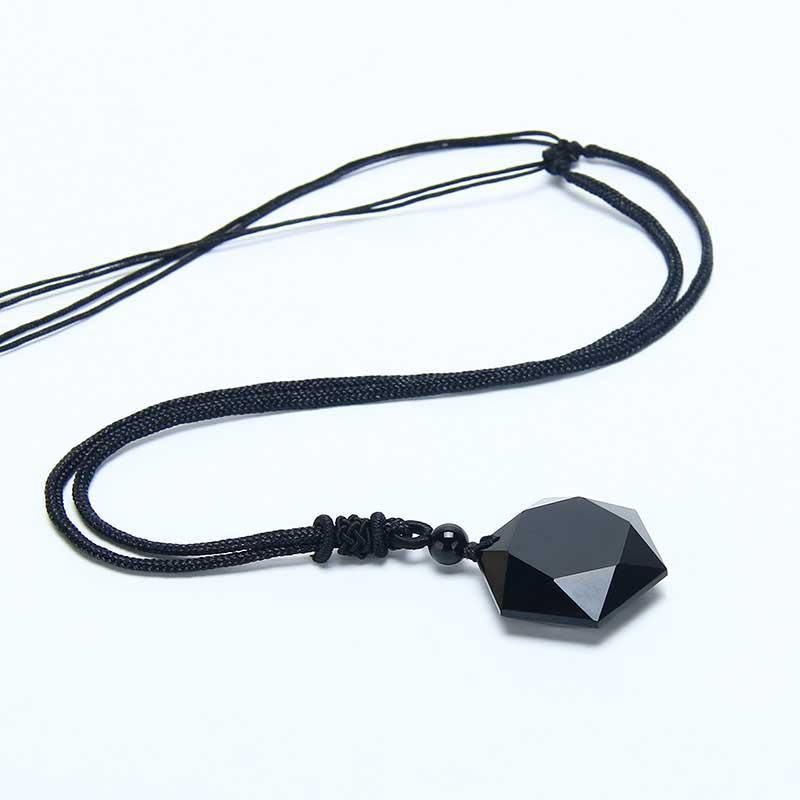 Pendentif étoile en obsidienne noire aux propriétés protectrices