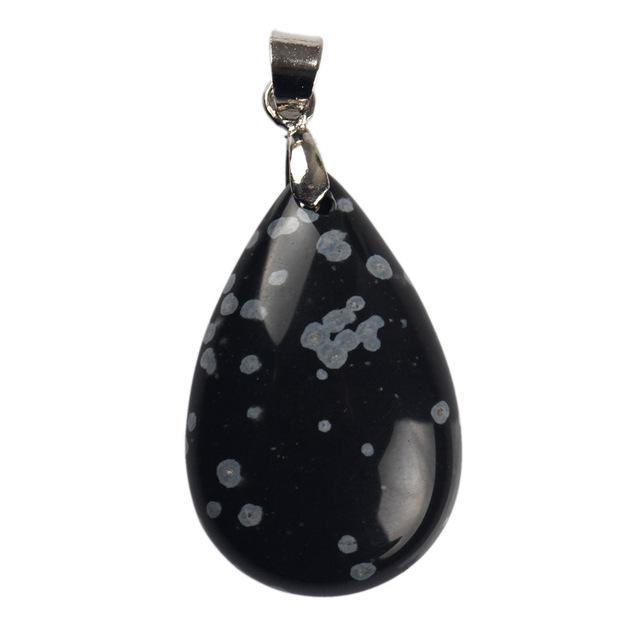 Pendentif bouclier en obsidienne flocon de neige