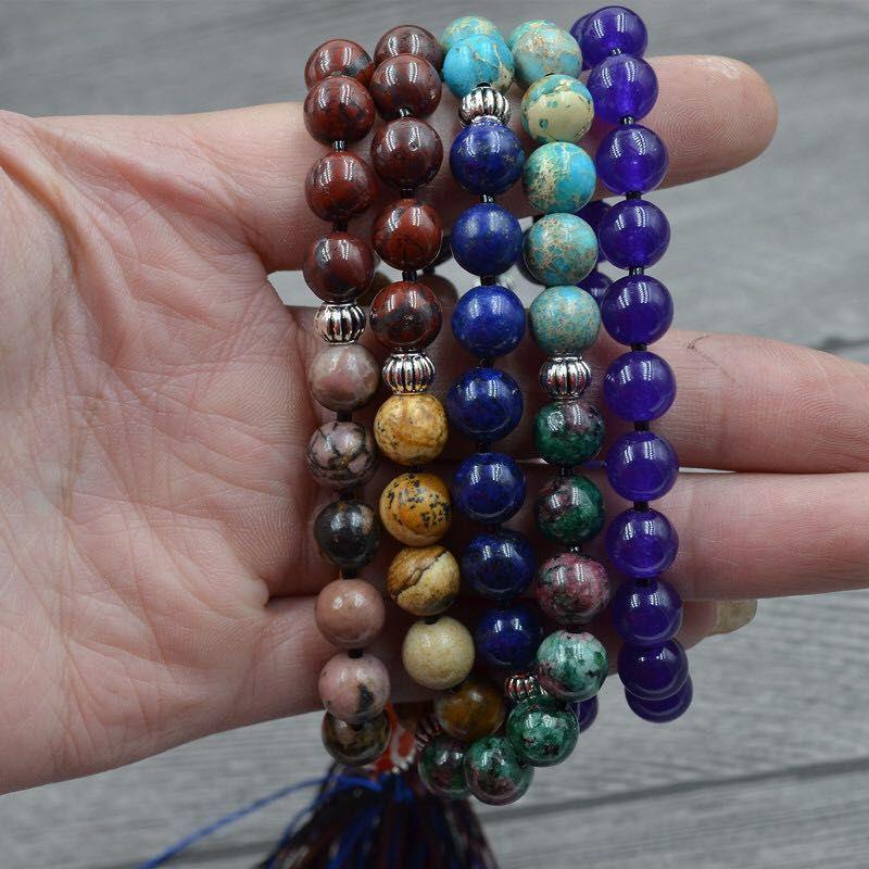 Bracelet Mala "Apaisant" en Jaspe et Agate