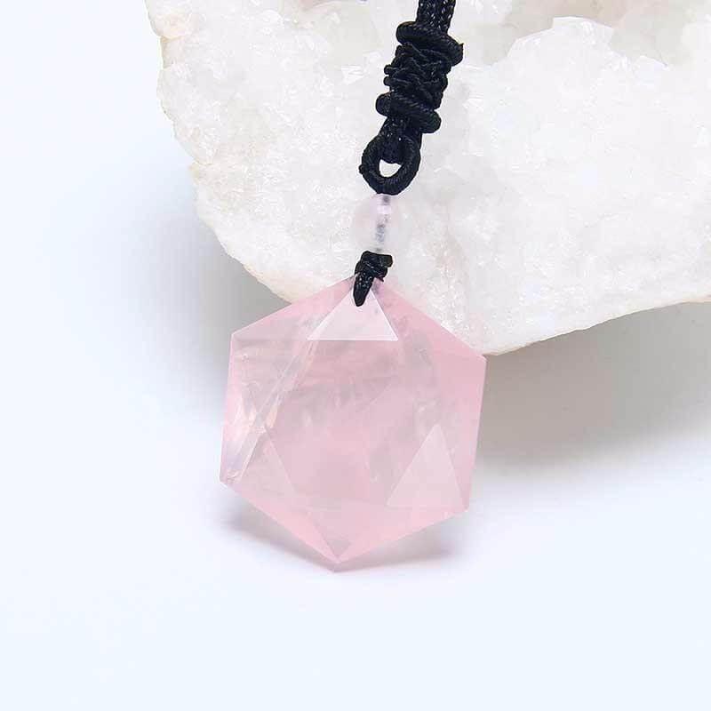 Pendentif de guérison en quartz rose