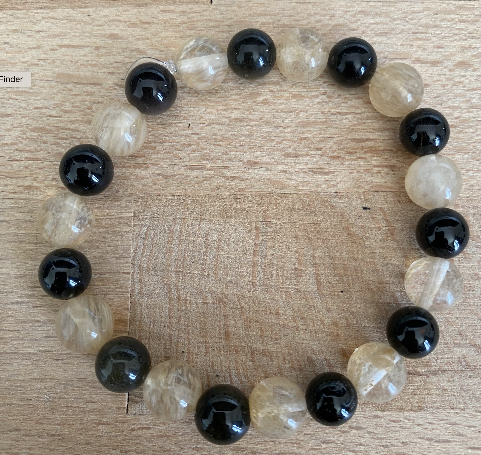 Bracelet en obsidienne et citrine - Abondance et Sérénité