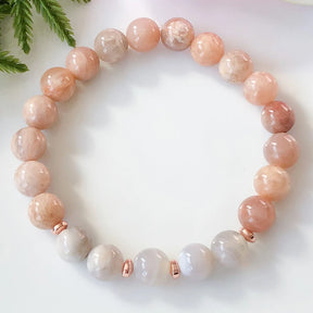 Bracelet en Pierre de Lune et Pierre de Soleil - Équilibre et Rayonnement