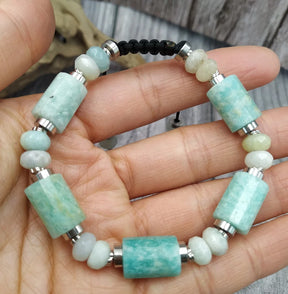 Bracelet Ajustable en Amazonite - Harmonie et Communication