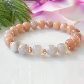 Bracelet en Pierre de Lune et Pierre de Soleil - Équilibre et Rayonnement
