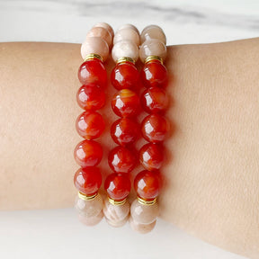 Bracelet Vitalité Sexuelle et Libido en Cornaline et Pierre de Soleil - Éveillez votre Passion