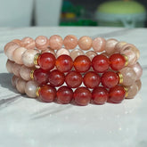 Bracelet Vitalité Sexuelle et Libido en Cornaline et Pierre de Soleil - Éveillez votre Passion
