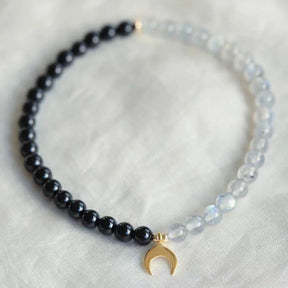 Bracelet en Labradorite et Tourmaline Noire - Protection et Intuition sous la Lune