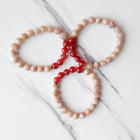 Bracelet Vitalité Sexuelle et Libido en Cornaline et Pierre de Soleil - Éveillez votre Passion