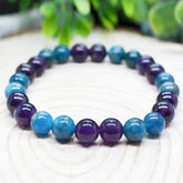 Bracelet en Améthyste et Apatite - Sérénité et Communication