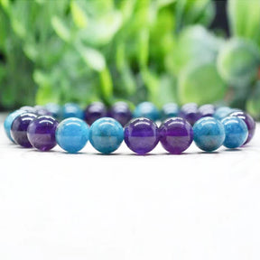 Bracelet en Améthyste et Apatite - Sérénité et Communication