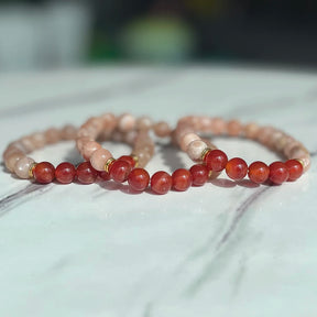 Bracelet Vitalité Sexuelle et Libido en Cornaline et Pierre de Soleil - Éveillez votre Passion