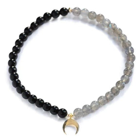 Bracelet en Labradorite et Tourmaline Noire - Protection et Intuition sous la Lune