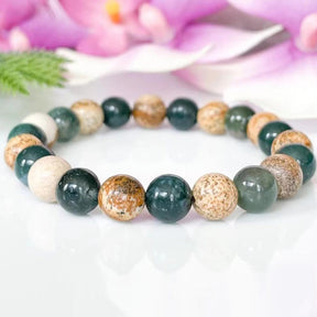 Bracelet "Changement positif" en Jaspe et Agate