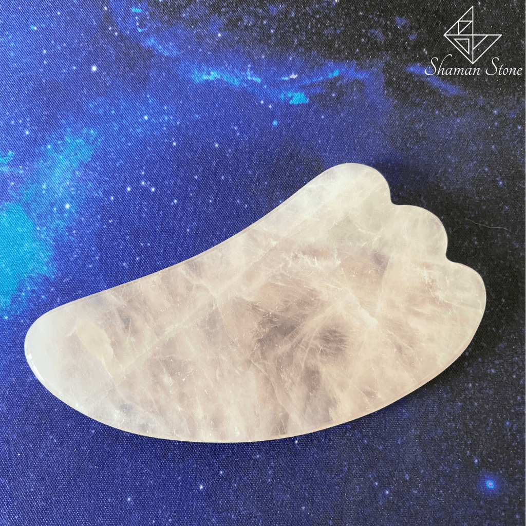 Pierre pour massage Gua sha en quartz rose