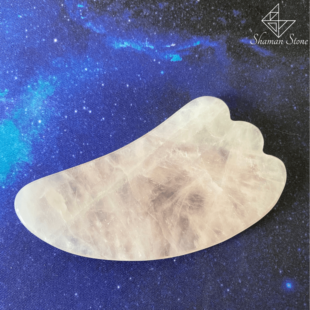 Pierre pour massage Gua sha en quartz rose
