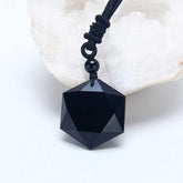 Pendentif étoile en obsidienne noire aux propriétés protectrices