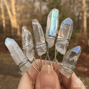 Petite barrette pour cheveux en cristal de roche