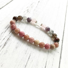 Bracelet anti stress en rhodochrosite