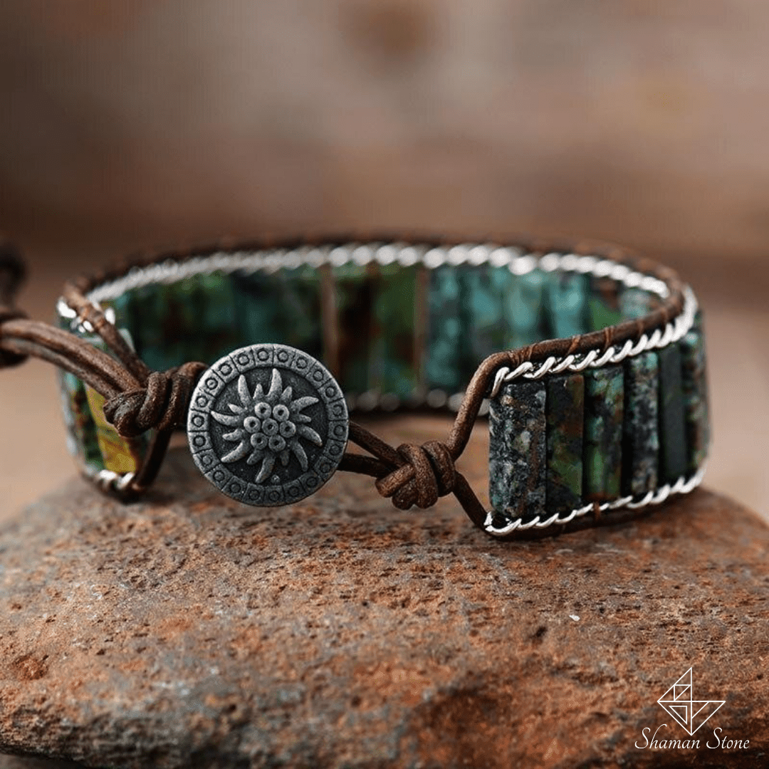 Bracelet ouverture d'esprit en turquoise africaine