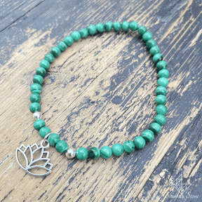 Bracelet d'ouverture chakra du coeur en malachite