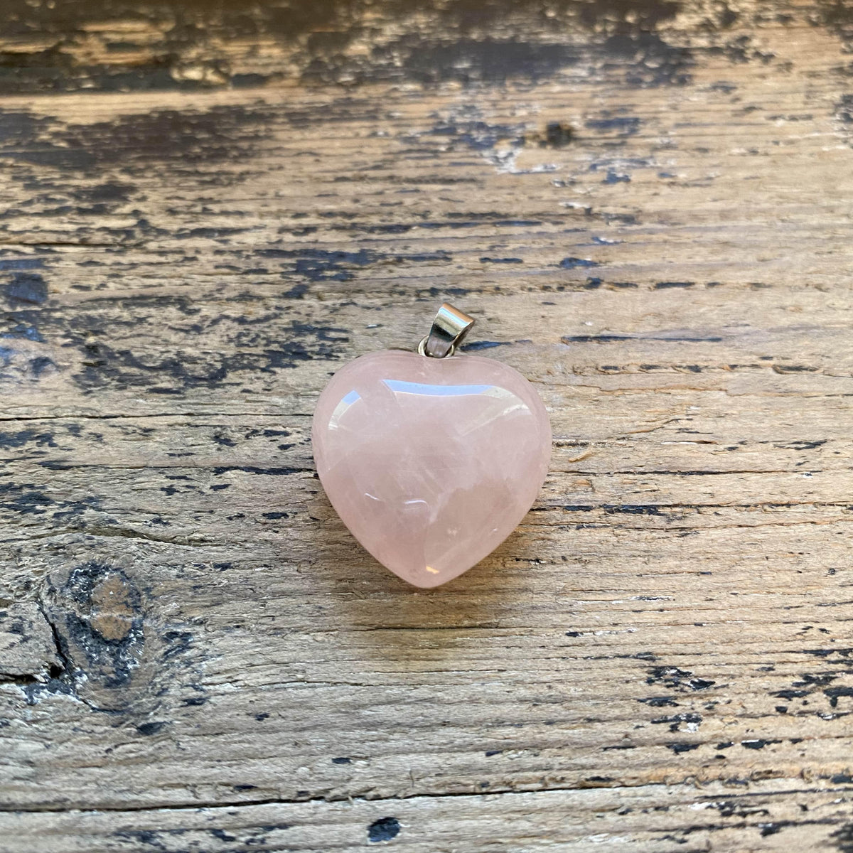 Pendentif coeur de guérison en Quartz rose