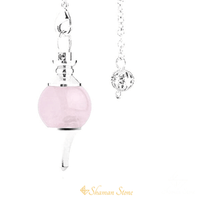 Pendule divinatoire en quartz rose