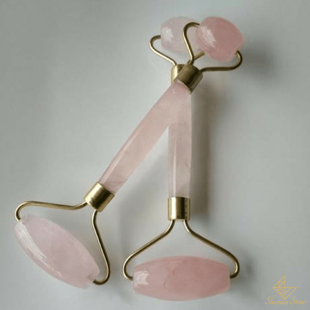Rouleau en pierre naturelle de quartz rose