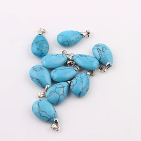 Pendentif goutte en pierre naturelle de turquoise